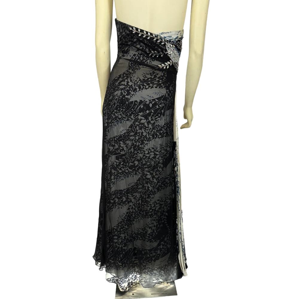 TERANI Couture 100% Silk Beaded Strapless Gown Size 6 - Picture 10 of 16